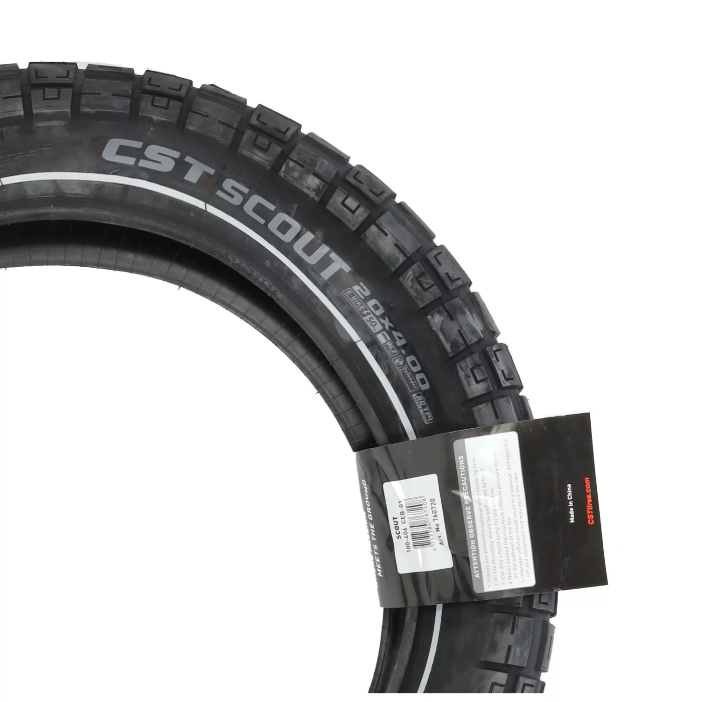 Buitenband CST + reflectie Scout 20x4.0 zwart fatbike