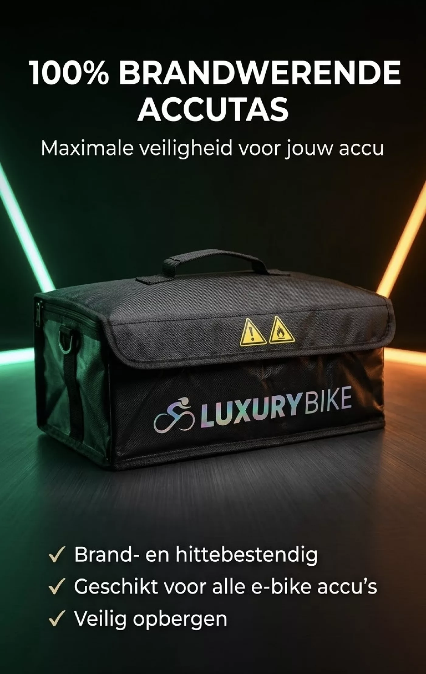 Brandwerende Accutas - Universeel voor E-Bike & Fatbike