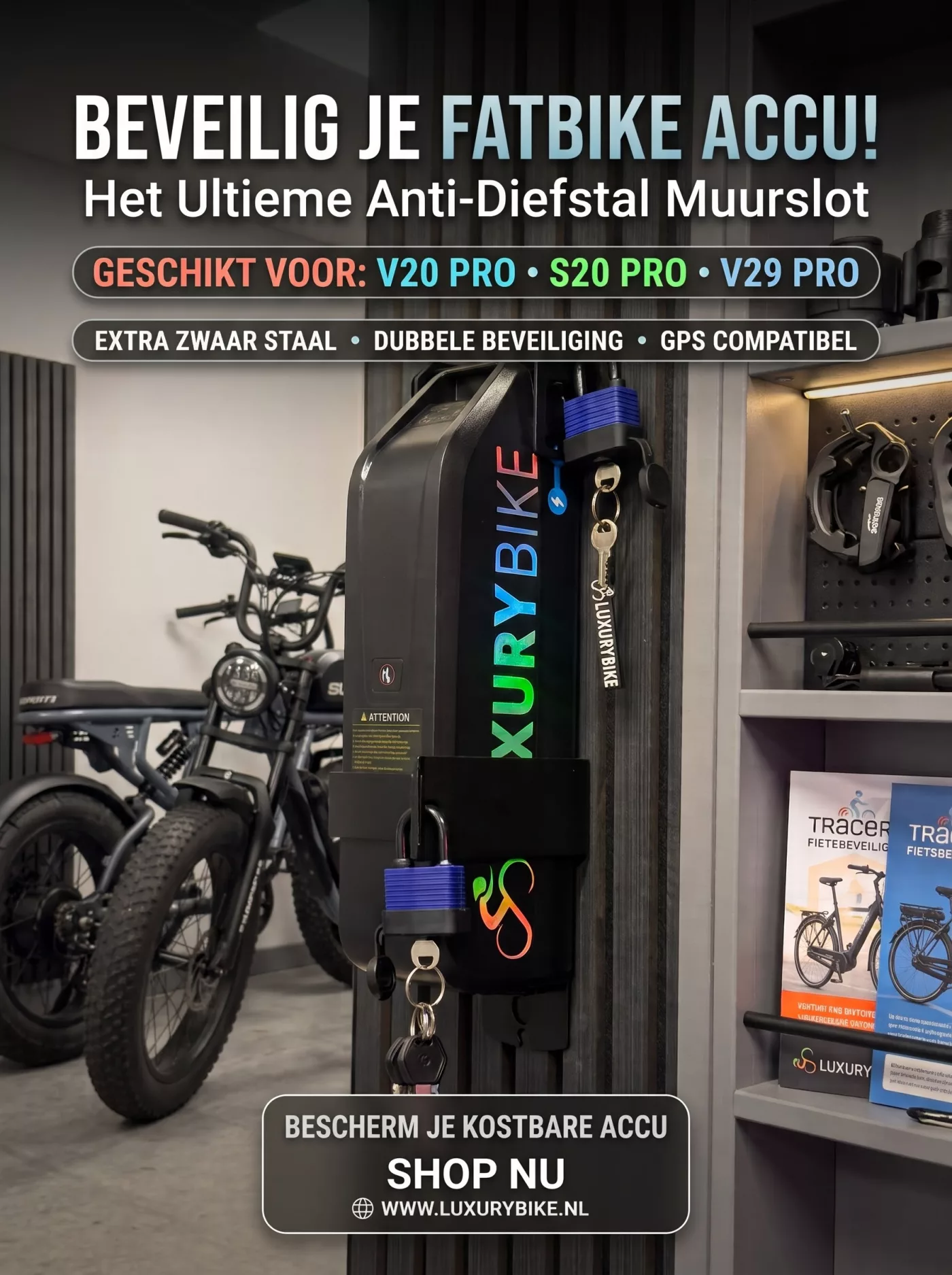 Fatbike Accu slot V20 pro & S20 Pro & V29 Pro